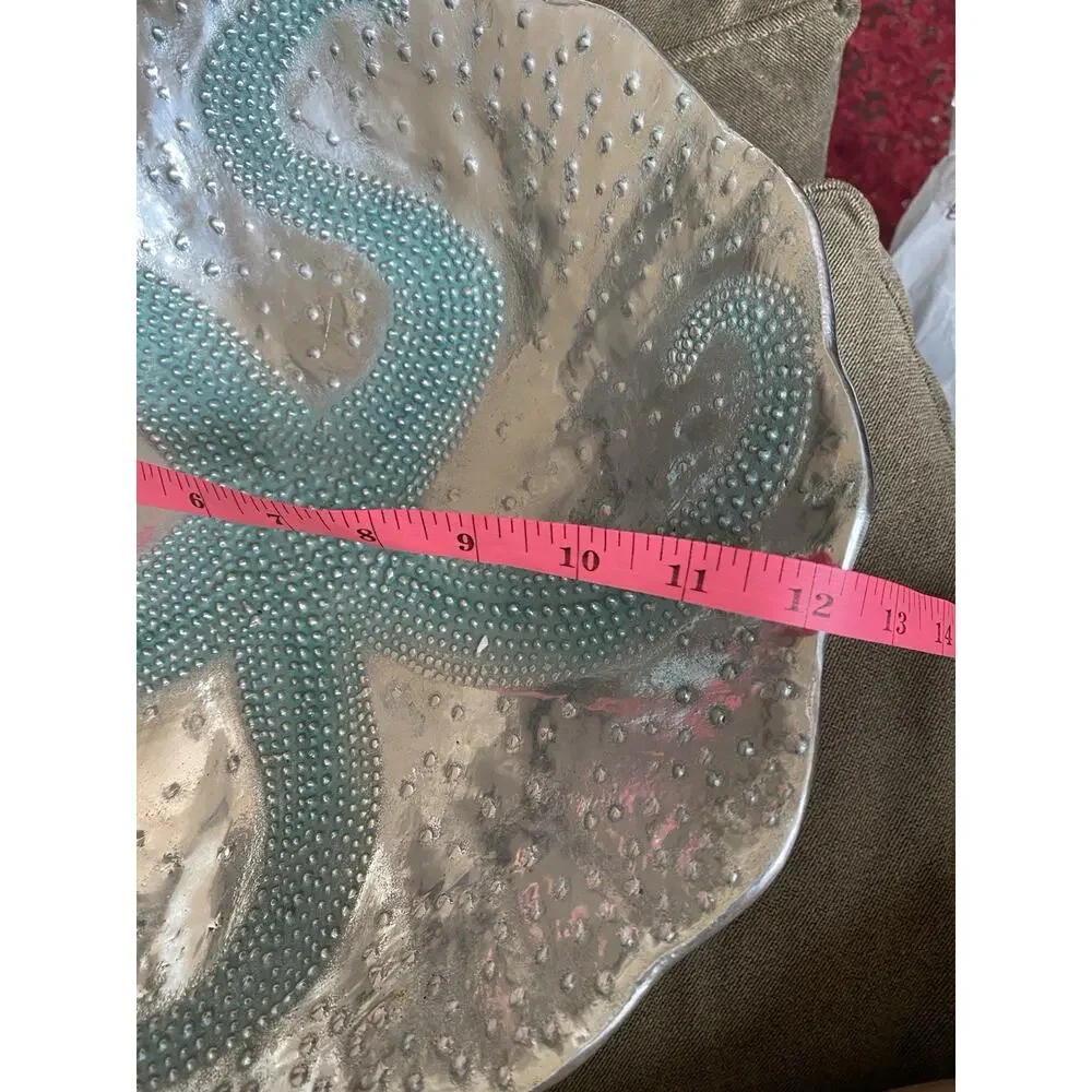 Mariposa Seaside Aqua Oceanus Octopus Aluminum Bowl 8 Coastal Beach Decor